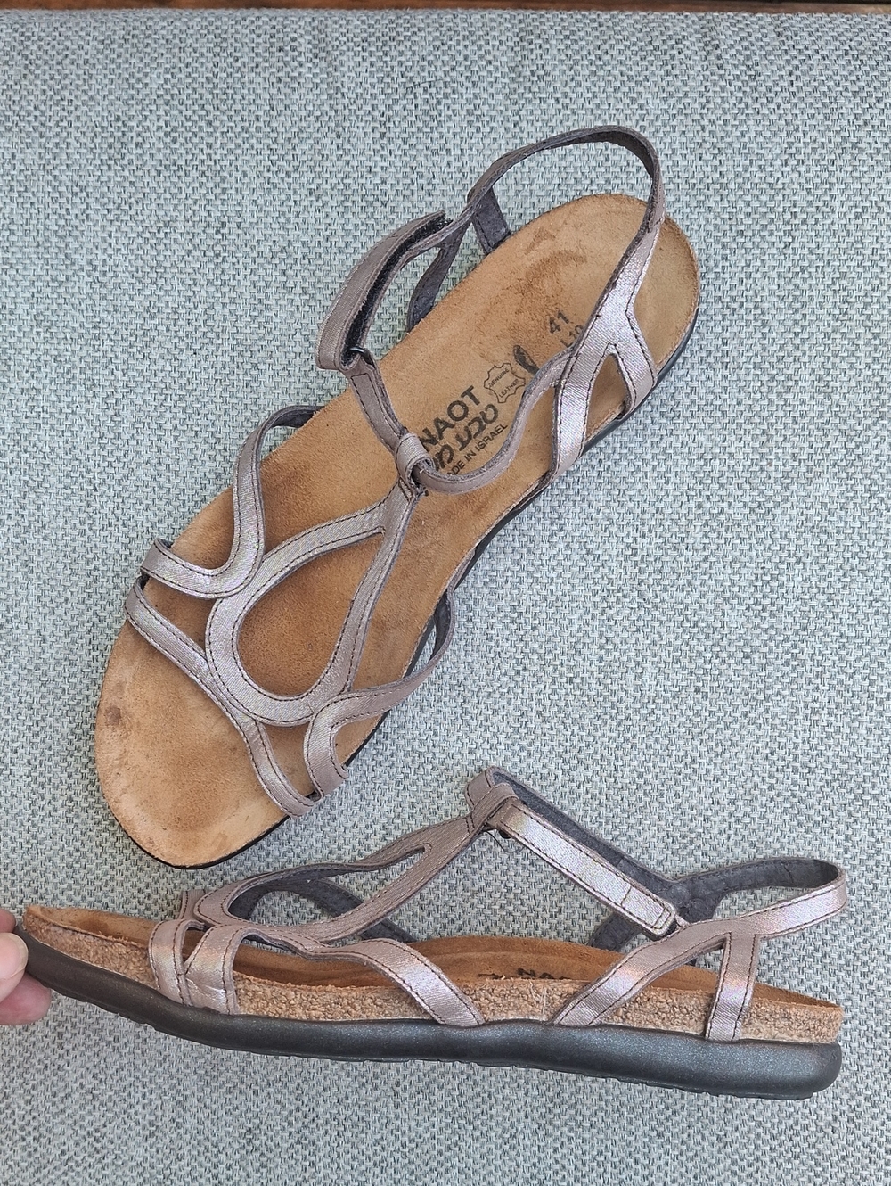 Naot Dorith Metallic Bronze/Lilac Strappy Gladiator Sandals - EU 41 (US 10)